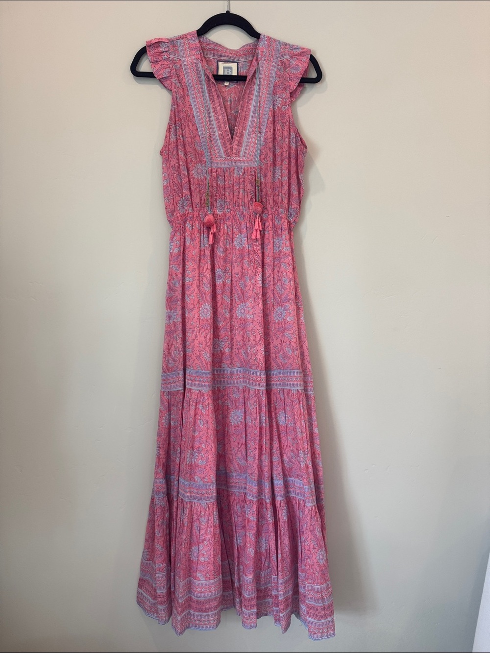 Bell by Alicia Bell,  Pink Maxi Dress with Tassels